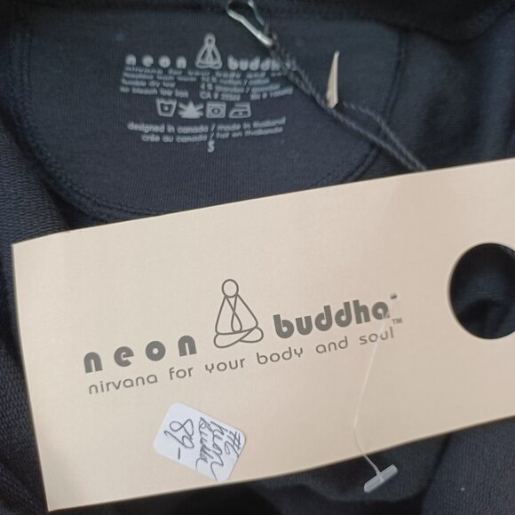 Neon Buddha Jacket Cardigan Black Cotton Knit Full Zip Womens Small NEW - Picture 10 of 12